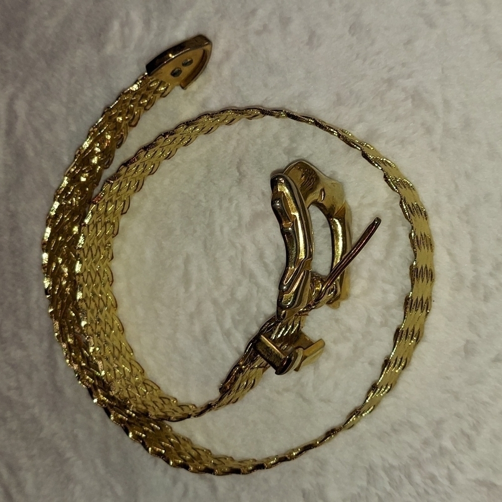 Gold vintage Vegan Faux leather rope belt